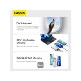 POWER BANK Baseus Bipow Pro, 20000mAh, PD 22.5W, 2 x USB; 1 x USB Type-C, digital display pt. status baterie, include cablu USB la USB Type-C de 30 cm, alb 