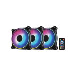 Ventilatoare Carcasa PRO GAMING 3x120mm ARGB negru, Viteza de rotatie (rpm): 1800, MTBF (ore functionare): 160000 ore, Dimensiuni 120x120x25mm, Nivel zgomot (dB): 12, 12V
