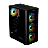 Carcasa PRO GAMING BLAZE Mid Tower ARGB, Dimensiuni 330x192x450, 4x 120mm+ hub+ telecomanda, ATX