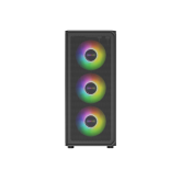 Carcasa PRO GAMING GHOST Mid Tower ARGB Negru, Tempered Glass, Ventilatoare Suportate: 6, Ventilatoare Incluse: 4, 1xTelecomanda+controller, ATX