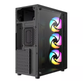 Carcasa PRO GAMING JAX, Mid Tower, Tempered Glass, Ventilatoare suportate: 6, Ventilatoare incluse: 3x ARGB, ATX, dimensiuni (W x H x D mm) 320x180x410