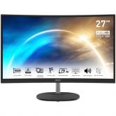 MONITOR MSI PRO MP271CA 27 inch, Curvature: 1500R , Panel Type: VA, Resolution: 1920x1080 (FHD), Aspect Ratio: 16:9,  Refresh Rate:75Hz, Response time GtG: 5ms, Brightness: 250 cd/m², Contrast (static): 4000:1, Contrast (dynamic): 100000000:1, Viewing ang