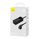 INCARCATOR RETEA Baseus GaN3 Pro Powerstrip, Quick Charge 100W, 1 x AC, 2 x USB Type-C Output 5V/3A, 2 x USB, include cablu USB Type-C la USB Type-C 100W lungime 1m, negru 