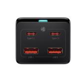 INCARCATOR RETEA Baseus GaN3 Pro Powerstrip, Quick Charge 100W, 1 x AC, 2 x USB Type-C Output 5V/3A, 2 x USB, include cablu USB Type-C la USB Type-C 100W lungime 1m, negru 