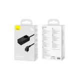 INCARCATOR RETEA Baseus GaN3 Pro Powerstrip, Quick Charge 65W, 1 x AC, 2 x USB Type-C Output 5V/3A, 2 x USB, include cablu USB Type-C la USB Type-C 100W lungime 1m, negru 