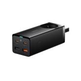 INCARCATOR RETEA Baseus GaN3 Pro Powerstrip, Quick Charge 65W, 1 x AC, 2 x USB Type-C Output 5V/3A, 2 x USB, include cablu USB Type-C la USB Type-C 100W lungime 1m, negru 