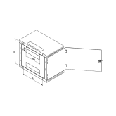 Rack de perete Triton seciune simpla 18 600mm adancime usa sticla panouri laterale fixe sectiuni ventilatie activa, sectiuni acces cabluri sus/jos/spate securizare cu cheie, 1 pereche montanti reglabili IP30 negru