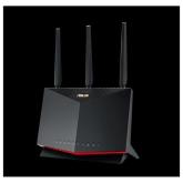 Router Wireless Asus RT-AX86U PRO, AX5700, dual-band, WI-FI 6, compatibil cu PS5, standarde retea: IEEE 802.11a, IEEE 802.11b, IEEE 802.11g, WiFi 4 (802.11n), WiFi 5 (802.11ac), WiFi 6 (802.11ax), IPv4, IPv6, Procesor:  2.0GHz quad-core, Memorie: 256 MB F