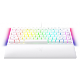 Tastatura mecanica gaming BlackWidow V4 75%, taste ABS, layout US, iluminare RGB, cu 6 butoane customizabile, suport pentru incheietura magnetic, alb