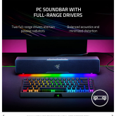 Razer Leviathan V2 X   TECHNICAL SPECIFICATIONS  FREQUENCY RESPONSE 85 Hz – 20 kHz  INPUT POWER Type C with Power Delivery  DRIVER SIZE - DIAMETERS (MM) Full range racetrack drivers: 2 x 2.0 x 4.0