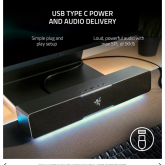 Razer Leviathan V2 X   TECHNICAL SPECIFICATIONS  FREQUENCY RESPONSE 85 Hz – 20 kHz  INPUT POWER Type C with Power Delivery  DRIVER SIZE - DIAMETERS (MM) Full range racetrack drivers: 2 x 2.0 x 4.0