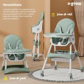 Scaun de masa 2 in 1, pliabil, verde, U-Grow