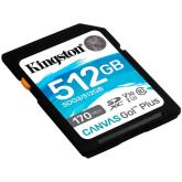 Kingston 512GB SDXC Canvas Go Plus 170R C10 UHS-I U3 V30, EAN: 740617301571