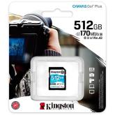 Kingston 512GB SDXC Canvas Go Plus 170R C10 UHS-I U3 V30, EAN: 740617301571