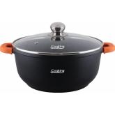 SEMIOALA ALUMINIU TURNAT+CAPAC, 40x17.5 cm, 18.5 L, DARK LINE, COOKING  BY HEINNER