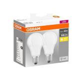 2 Becuri LED Osram Base Classic A, E27, 8.5W (60W), 806 lm, lumina calda (2700K)