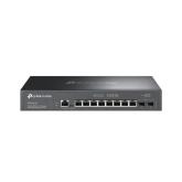 Switch TP-Link SG3210X-M2, 8 x porturi RJ 45, 2 x SFP+, viteza LAN 100/1000/2500 MBps, Layer L2+, capacitate 80 Gbps, dimensiuni 294 × 180 × 44 mm