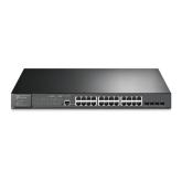 Switch TP-Link cu management L2, 24 Porturi Gigabit POE+, 4× Gigabit SFP Slots, 1× RJ45 Console Port, 1× Micro-USB Console Port  