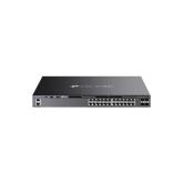 Switch TP-Link cu management, 24-Port Gigabit RJ45 PoE+ Stackable L3 Managed, switch 10 Gbps SFP+ 