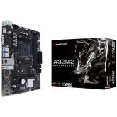 Socket AM4; AMD A320; 2x DDR4; PCI-e 3.0 x 16, 2x PCIe 2.0 x 1,; 1x M.2, 4x SATA III; Gbe LAN; Audio; USB; mATX