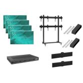 Solutie Videowall SWEDX 110'' format 2 x 2, 4K Matrix controller 2 x 2, bezel 3.5mm, stand mobil