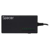 Incarcator laptop universal Spacer 96W, 9 tipuri de mufe, voltaj iesire 12 / 15 / 16 / 18 / / 19 volt
