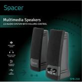 BOXE SPACER 2.0 SPB-216 6W (2 x 3W), control volum, mufa casti, USB power, negru
