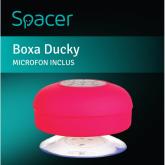 Boxa Spacer DUCKY-BLU portabila, 3W RMS, control volum, acumulator 300mAh, microfon incorporat, incarcare USB, waterproof, albastru