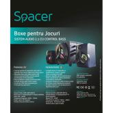 BOXE SPACER GAMING 2.1 SPB-HURRICANE 16W