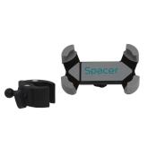 SUPORT Bicicleta SPACER pt SmartPhone, Multi-Purpose, fixare de bare de diferite dimensiuni, Negru, 