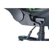 SCAUN GAMING SPACER imitatie piele, black & green, brate ajustabile, greutate max. 120kg, dimensiuni 69.5*77.5*126~132cm 