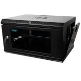 CABINET 19″ SPACER 6U 500x450mm, fixare pe perete, Flatpack (dezasamblat), Black, usa sticla cu blocare, panouri detasabile, otel 1mm, sarcina maxima 25Kg