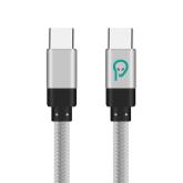 CABLU alimentare si date SPACER, pt. smartphone, USB Type-C (T) la USB Type-C(T), braided, retail pack, 1m, silver 