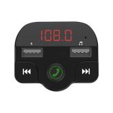 MODULATOR AUTO FM SPACER, Bluetooth 5.0, 2xUSB max. 5V/3.1A, 12V-24V, max. 10-15m, mic max. 0-1m, format MP3/WMA, 206 canale 87.5-108Mhz, USB disk, microSD,  answer/reject/hang up/redial, protectie circuit, black, 