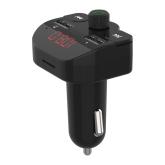 MODULATOR AUTO FM SPACER, Bluetooth 5.0, 2xUSB max. 5V/3.1A, 12V-24V, max. 10-15m, mic max. 0-1m, format MP3/WMA, 206 canale 87.5-108Mhz, USB disk, microSD,  answer/reject/hang up/redial, protectie circuit, black, 