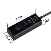 HUB extern SPACER, porturi USB: USB 3.0 x 4, conectare prin USB 3.0, negru
