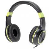 Casti cu micr. Spacer Pearl Green, cu fir, multimedia,  2x Jack 3.5mm, microfon pe fir, driver 40mm, 20Hz - 20000Hz, pliabile, 1.8m, negru si verde