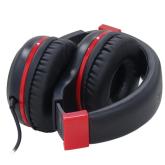 Casti cu micr. Spacer Pearl Red, cu fir, multimedia,  2x Jack 3.5mm, microfon pe fir, driver 40mm, 20Hz - 20000Hz, pliabile, 1.8m, negru si rosu