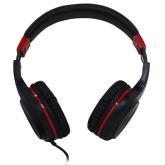 Casti cu micr. Spacer Pearl Red, cu fir, multimedia,  2x Jack 3.5mm, microfon pe fir, driver 40mm, 20Hz - 20000Hz, pliabile, 1.8m, negru si rosu