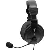 Casti cu micr. Spacer, cu fir, multimedia, 2x Jack 3.mm, microfon pe brat, driver 40mm, 20Hz-20000Hz, 2m, negru