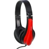 Casti cu micr. Spacer, cu fir, multimedia, 2x Jack 3.5mm, microfon pe brat, driver 40mm, 20Hz-20000Hz, 1.8m, rosu si negru