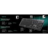 Tastatura Spacer SPKB-169 cu fir, USB, multimedia, 104 taste + 11 taste multimedia, anti-spill, negru