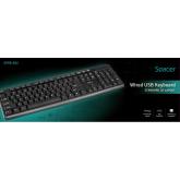 Tastatura Spacer SPKB-S62 cu fir, USB, 104 taste, anti-spill, negru