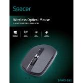 MOUSE Spacer, PC sau NB, fara fir, USB 2.4 GHz, optic, 1000 dpi, butoane/scroll 3/1, negru, SPMO-161