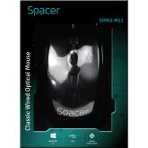 MOUSE Spacer, PC sau NB, cu fir, USB, optic, 800 dpi, butoane/scroll 3/1, negru, SPMO-M11