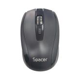 MOUSE Spacer, PC sau NB, wireless, 2.4GHz, optic, max.1600 dpi, butoane/scroll 4/1, rezolutie selectabila, negru, #SPMO-WS-BK-04