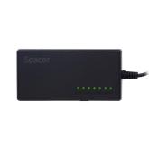 Incarcator laptop universal Spacer 96W, 9 tipuri de mufe, voltaj iesire 12 / 19 / 20 / 24 volt, tensiune intrare AC110 -240V 50/60Hz, tensiune iesire DC 12/ 15/ 16/ 18/ 19/ 20/ 24V, curent 12-19V 4.5A max; 20-24V 4A max, protectie scurt circuit