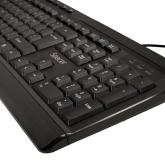 KIT wired  SPACER, tastatura cu fir  multimedia 104 taste (+ 9 taste multimedia) + mouse max.1600dpi, 4 butoane, rotita scroll, black #SPOK-WD-02