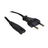 CABLU alimentare Spacer casetofon, 1.8m, intrare Euro plug, iesire C7, 6A, negru, 