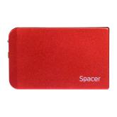 RACK extern SPACER, pt HDD/SSD, 2.5 inch, S-ATA, interfata PC USB 3.0, aluminiu, rosu, 